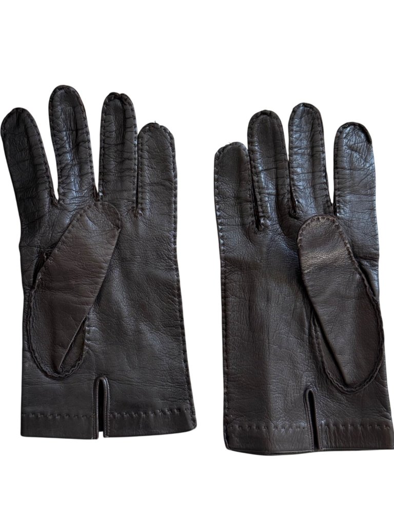Labonia Italy Men's Driving Gloves Sz 10 Moto Biker Luxury Genuine Leather Brown